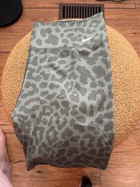 Nike Women’s Olive Camo Leopard Shorts Dri Fit